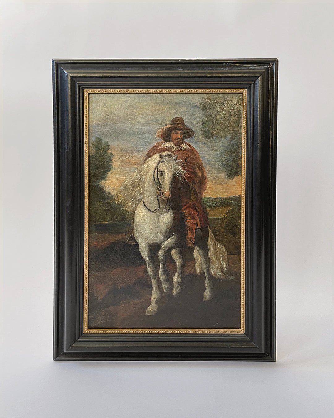 Sold Out - Antique Oil Painting Noble on a White Horse - Room Four
